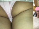 声掛けめくり→陰毛【フルHDオリジナル⑫】ロリ系巨乳若ムスメ★パンツから陰毛が出てます★顔バチです