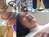 【店員パンチラ】カジュアルウェアショップ　超美形店員としゃがみ正面 モロパン　カメラで覗いた結果・・2名分