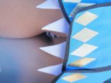 コミックマーケット コスプレ グラマラス美人レイヤーさんの★バックアングル&しゃがみ対面縞パンチラ★ コミケ