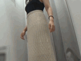 【透けパン女子の試着室】☆重い肉球美乳とハイハイのポーズ！
