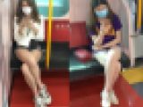 白くて柔らかそうなフトモモがエロいギャルお姉さん2人をこっそり撮影（後編）