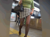 【電車対面パンチラ55☆続編】☆巨乳観察記録/でかパイお姉さん！