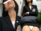 (電車対面）(顔出し）お健やかに…うとうと…うとうと…意識まどろむセミロング美人OLさんの無防備なお顔を観察してみました!!
