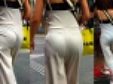 【4K街撮り】透け透けパンツのお姉さん