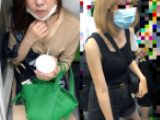 【電車内ガチ盗撮】美女の胸チラ&外国人美女のパイスラ