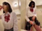 制服女子☆撮 レアな（!?）電動歯ブラシオナニー【本編顔出し】