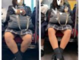 JK風制服美女の対面エロ過ぎるミニスカ生脚202