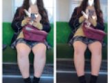 JK風制服美女の対面エロ過ぎるミニスカ生脚204