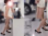 パンスト＆ミニスカの受付嬢お姉さん　パンストつま先も露出！