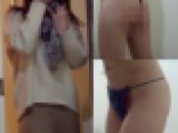 スレンダーOL美女着替え！！度肝を抜くエロすぎるほぼヒモパンティ！面積狭すぎゆるすぎP！ほぼお尻丸見えとゆるすぎPの隙間から陰毛