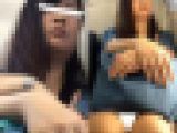 (電車対面）(顔出し）お上品なライトピンクのワンピースをお召になったOLお姉さんの…寝落ちする無防備なお姿を観察してみました!!