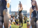 【フェチ動画】夏コミで魅せた！超絶美脚スタイルのアイドルルックスのハイレグバニー