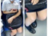 JK風制服美女の真上からのエロ過ぎるミニスカ生脚280