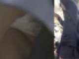 [★顔出し]パンチラ盗撮 制服女子 白パンツを電車内で強引撮影