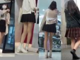 スーパーモデルか!?モデル級スタイル脚長美脚！しかも檄ミニスカ生足純白重ねP！！しかも美少女！他５人チラ見え！