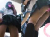 《希少レベルCC》ロリ系女子を前後からバッチリ生パンツ丸見えパンチラ盗撮?