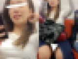 (電車対面）(顔出し)可愛過ぎるお顔が見せる数多の悩ましい表情がたまらない…スリットスカートのお姉さんを観察してみました!!