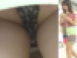 [★新作][★顔出し]パンチラ盗撮 OLさん レースの黒パンツを接近撮影