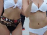 揺れる巨乳おっぱい2人組スタイル良い体コスプレ2018夏【動画】イベント編 4814と4803セット販売