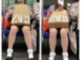 スマホに夢中な美人女子大生の対面エロ過ぎる生脚美脚662