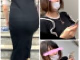 【ムニっと柔らかそうなデカ尻】ピッタリタイトニットワンピース姿で行き交う男性の目線を釘付けにするムッチリボディのお尻！【713】