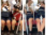 仲良し2人組のJK風制服ギャル美女の対面エロ過ぎるミニスカ生脚423