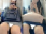 (電車対面）(顔出し）タイトスカートからむき出しのパンストあんよをキレイにながす…クールな感じのOLお姉さんを観察してみました!