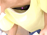 #313　ポニーテール美人OLさんのガラ空きの胸元を至近距離撮影。可愛いちっぱいを見せてください