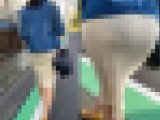 白ニットワンピOL女の後ろを歩いただけ【透け散歩】