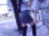 清純派美少女が極薄ピタピタタイトミニスカート履いて爆尻パンパンにさせて歩く姿