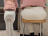 【白スキニージーンズ】デカ尻お姉さんの縁レースパンティー透け5