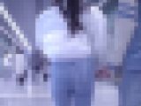 オシャレでスタイル抜群の極上美女が超密着型スキニーデニム履いて美巨尻モッコリパンパンにさせて歩く姿にフル勃起
