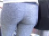 【FHD高画質】グレーヨガパン 発育のいいムニュムニュヒップに張り付き