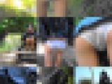 デニムミニスカート野外露出お散歩見せつけパンモロ～るりちゃん編③