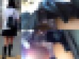 【再販】電車内Pチラ盗撮55 太ももパンツお腹までがっつり丸見えな現役女子学生密着パンチラ動画