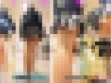 【縦型動画】美脚ミニスカ制服娘を街中逆さ撮り（2）買い物中の街撮りパンチラ、上りエスカレーター編
