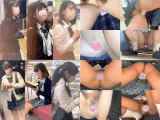 【1本無料】6名分/青チェ逆さ撮り?ノーパンローアングル/オマンコ丸見えセット⑥【パンチラ盗●風】
