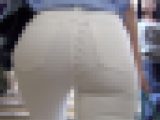 【FHD高画質】白デニOL ラインもクロッチも大盤振る舞い