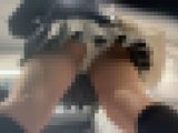 【再販】◎ローアングル＃69  スタイルがいいJK の純白パンティー