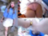 【ノーブラ女子】真下アングルW絶景☆プリケツパンチラと生おっぱいを探訪中！