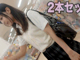 【再販】《めくり盗撮2本SET》超美少女に超危険前からめくり＆白Pみっちり食い込みめくって丸出し＝鬼畜スカートめくり2セット