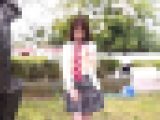 【再販】あばら骨の浮き出る美クビレ超スレンダー美女が生.徒会長に扮し露出狂となり…登校中も全裸オナニー・街中露出青カン【前編】