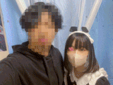 【メイドパンチラ逆さ撮り】辞めた子③＝ユメちゃんの乳首胸チラと透け純白パンツday1【コンカフェ/ローアングル】