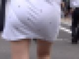 【FHD高画質】 短めワンピに透けるパンティライン