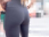 【4K高画質】ヨガパン金髪シームレスショーツ透け