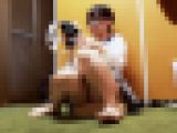 VRしている無防備状態の娘の胸ちらパンチラ 愛嬌スマイルあいちゃん。「ヤメテ〜」を連呼！？  　