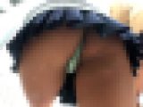 【再販】ピチ肌盛りヒップ♪黒ギャルちゃんの2人で並んで階段パンチラ