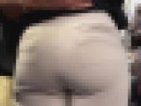 【再販】タイトなホワイトパンツを履いたお姉さんのお尻を凝視するだけの動画(/ω＼)